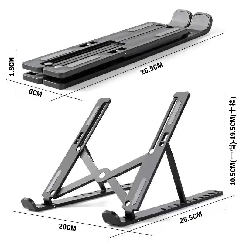 Suporte portátil para laptop, 7/10 engrenagens, dobrável, abs, tablet, para macbook, apple air pro, lenovo, samsung, suporte universal para pc