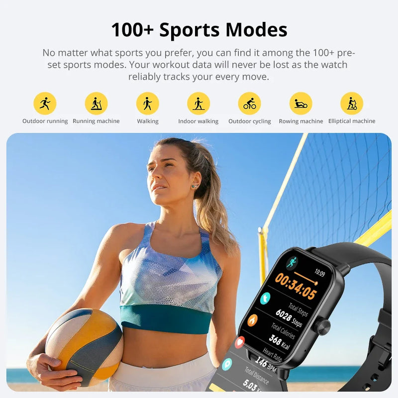 Colmi p81 chamada de voz relógio inteligente ultra 1.9 polegada tela 24h monitor saúde 100 + modos esportivos, bluetooth smartwatch masculino feminino