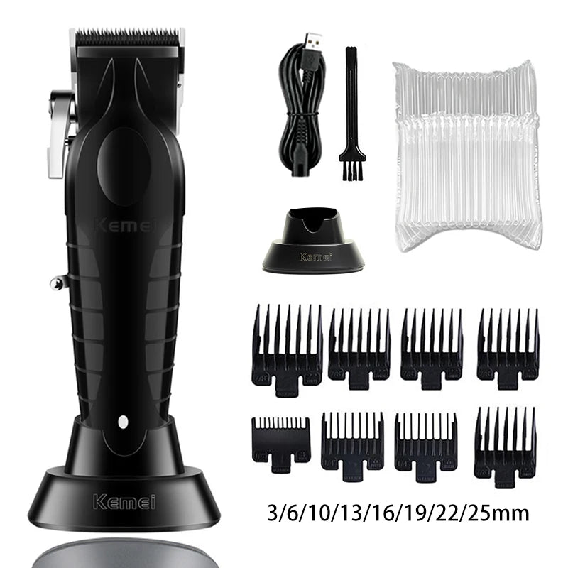 Kit de Corte Profissional Kemei KM-2296/2299/1102 – Qualidade e Versatilidade em Cada Detalhe